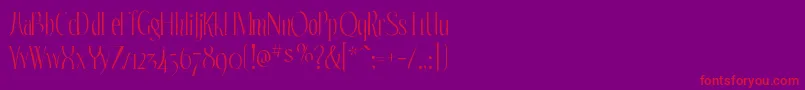Czcionka Echelongaunt – czerwone czcionki na fioletowym tle