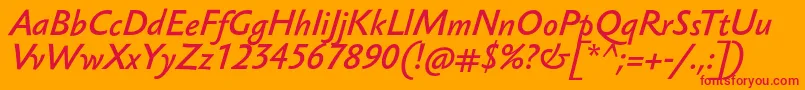 SebastianlightucfBolditalic Font – Red Fonts on Orange Background