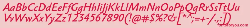 フォントSebastianlightucfBolditalic – ピンクの背景に赤い文字