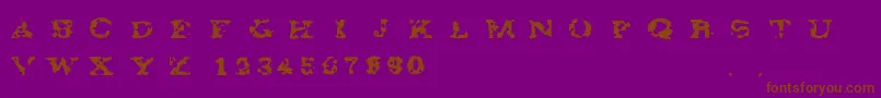 Gaza67-fontti – ruskeat fontit violetilla taustalla