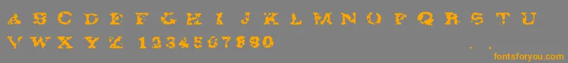 Gaza67-Schriftart – Orangefarbene Schriften auf grauem Hintergrund