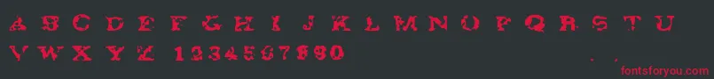 フォントGaza67 – 黒い背景に赤い文字