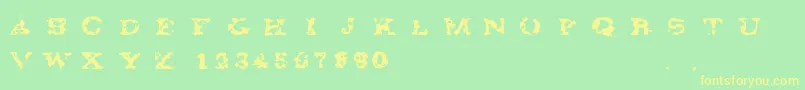 Gaza67 Font – Yellow Fonts on Green Background