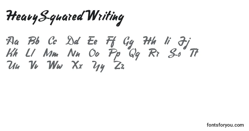 Schriftart HeavySquaredWriting – Alphabet, Zahlen, spezielle Symbole