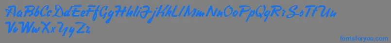 Czcionka HeavySquaredWriting – niebieskie czcionki na szarym tle