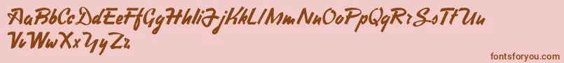 fuente HeavySquaredWriting – Fuentes Marrones Sobre Fondo Rosa