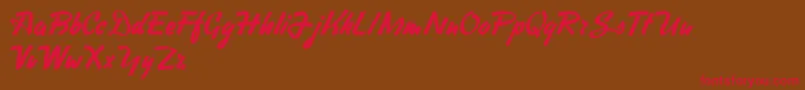 HeavySquaredWriting Font – Red Fonts on Brown Background