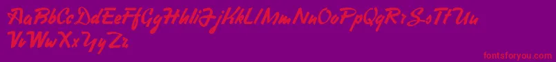 HeavySquaredWriting Font – Red Fonts on Purple Background