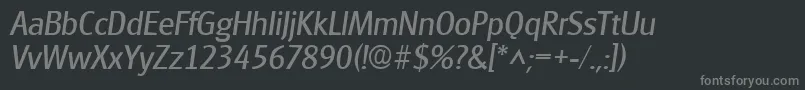 フォントGouditaSansSfItalic – 黒い背景に灰色の文字