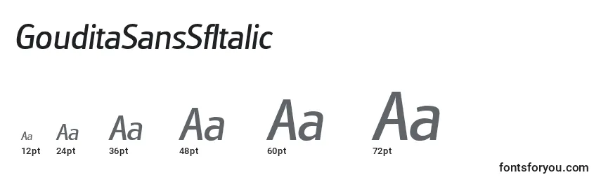 GouditaSansSfItalic Font Sizes