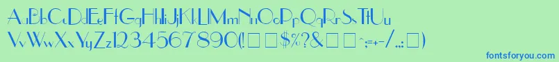 UppereastsideMedium-fontti – siniset fontit vihreällä taustalla