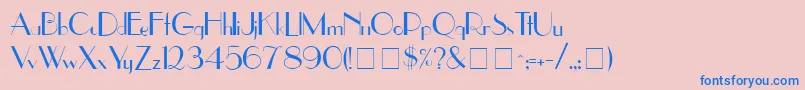 Police UppereastsideMedium – polices bleues sur fond rose