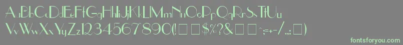 フォントUppereastsideMedium – 灰色の背景に緑のフォント