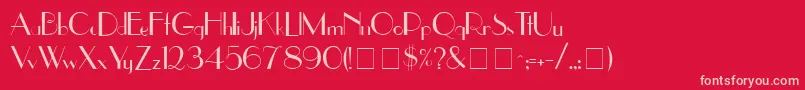フォントUppereastsideMedium – 赤い背景にピンクのフォント