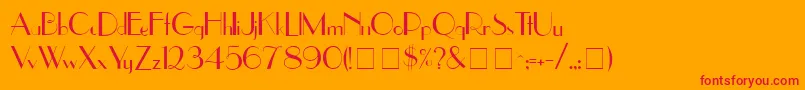 フォントUppereastsideMedium – オレンジの背景に赤い文字