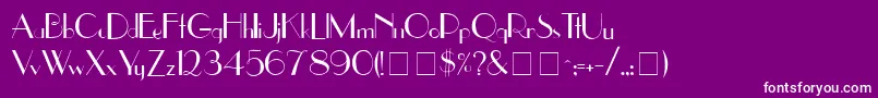 UppereastsideMedium-Schriftart – Weiße Schriften auf violettem Hintergrund