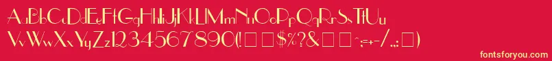 Fonte UppereastsideMedium – fontes amarelas em um fundo vermelho