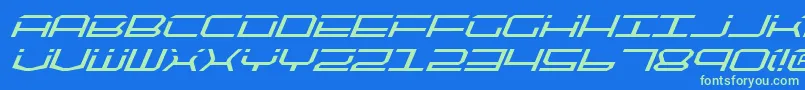 QuicktechItalic Font – Green Fonts on Blue Background