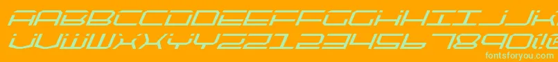 Police QuicktechItalic – polices vertes sur fond orange