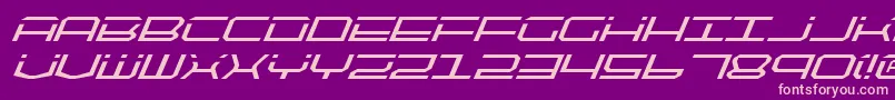 QuicktechItalic-fontti – vaaleanpunaiset fontit violetilla taustalla
