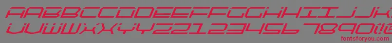 QuicktechItalic Font – Red Fonts on Gray Background