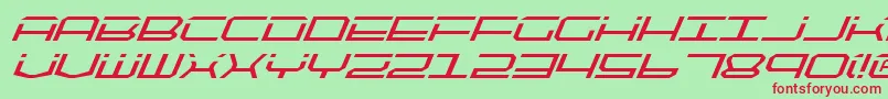 Fonte QuicktechItalic – fontes vermelhas em um fundo verde