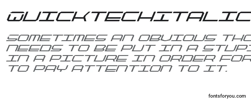 QuicktechItalic Font