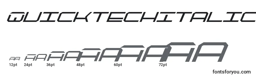 sizes of quicktechitalic font, quicktechitalic sizes