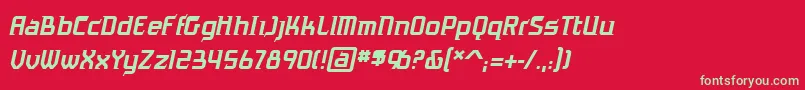 フォントAntigravbbItal – 赤い背景に緑の文字