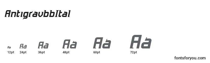 AntigravbbItal Font Sizes