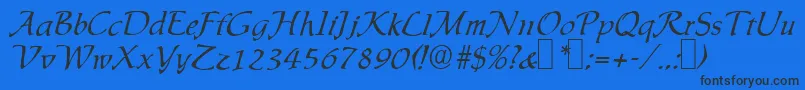 IngridRegular Font – Black Fonts on Blue Background