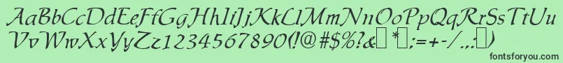 Шрифт IngridRegular – чёрные шрифты на зелёном фоне