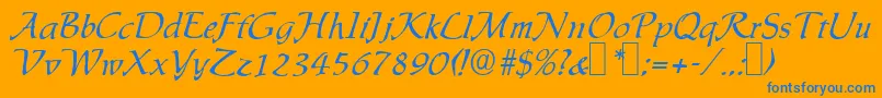 IngridRegular Font – Blue Fonts on Orange Background