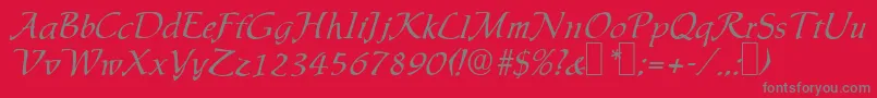 IngridRegular-Schriftart – Graue Schriften auf rotem Hintergrund