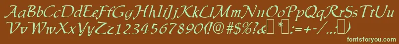 IngridRegular Font – Green Fonts on Brown Background