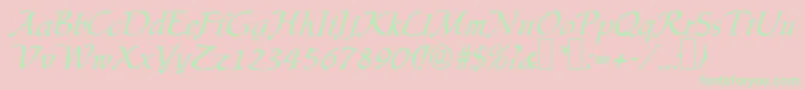 IngridRegular Font – Green Fonts on Pink Background