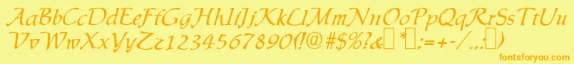 IngridRegular Font – Orange Fonts on Yellow Background