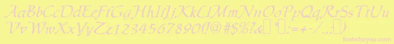 IngridRegular Font – Pink Fonts on Yellow Background