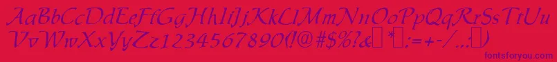 IngridRegular Font – Purple Fonts on Red Background