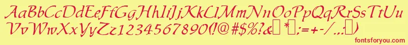 IngridRegular Font – Red Fonts on Yellow Background