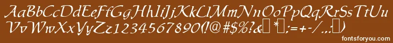 フォントIngridRegular – 茶色の背景に白い文字