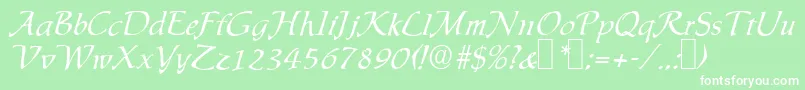 フォントIngridRegular – 緑の背景に白い文字