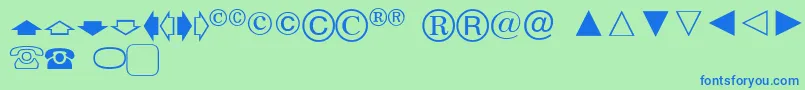 フォントEuropeanPi4 – 青い文字は緑の背景です。