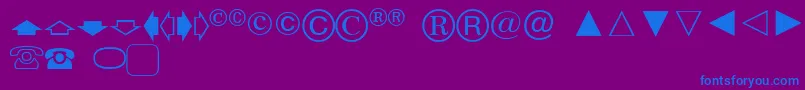 フォントEuropeanPi4 – 紫色の背景に青い文字