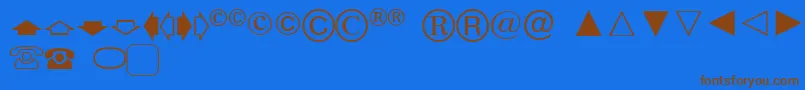 フォントEuropeanPi4 – 茶色の文字が青い背景にあります。