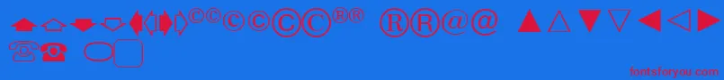 EuropeanPi4-fontti – punaiset fontit sinisellä taustalla