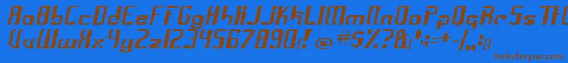 フォントFrak2 – 茶色の文字が青い背景にあります。