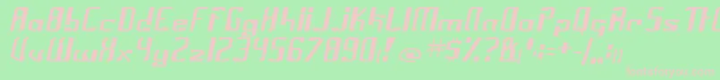 Czcionka Frak2 – różowe czcionki na zielonym tle