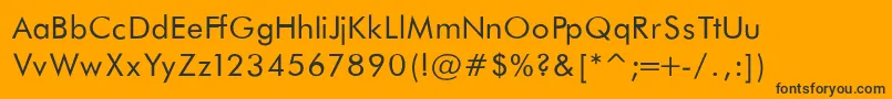 Шрифт FuturaBookNormal – чёрные шрифты на оранжевом фоне