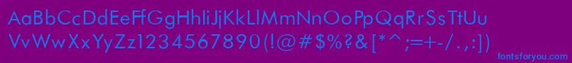 フォントFuturaBookNormal – 紫色の背景に青い文字
